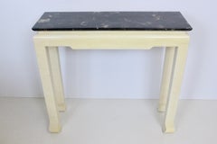 Table console à motifs asiatiques en corne et os de style Karl Springer, années 1980