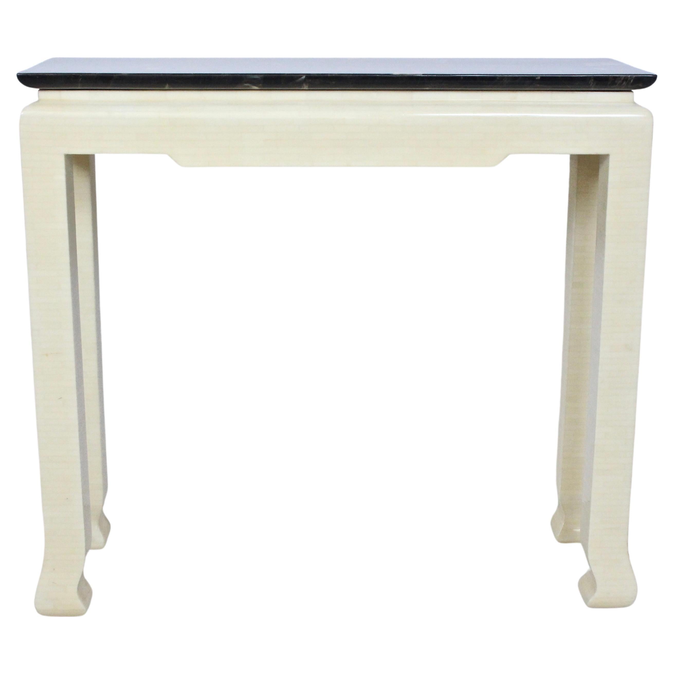 Karl Springer Style Asian Motif Horn and Bone Console Table