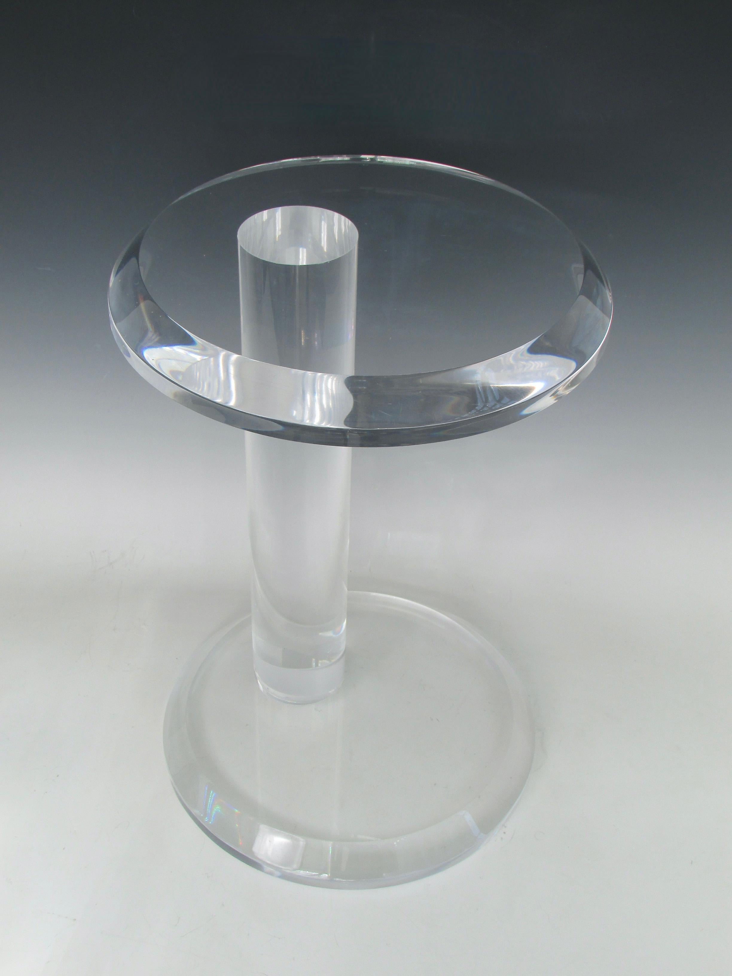 Post-Modern `Karl Springer Style Asymmetric Lucite Side Table For Sale