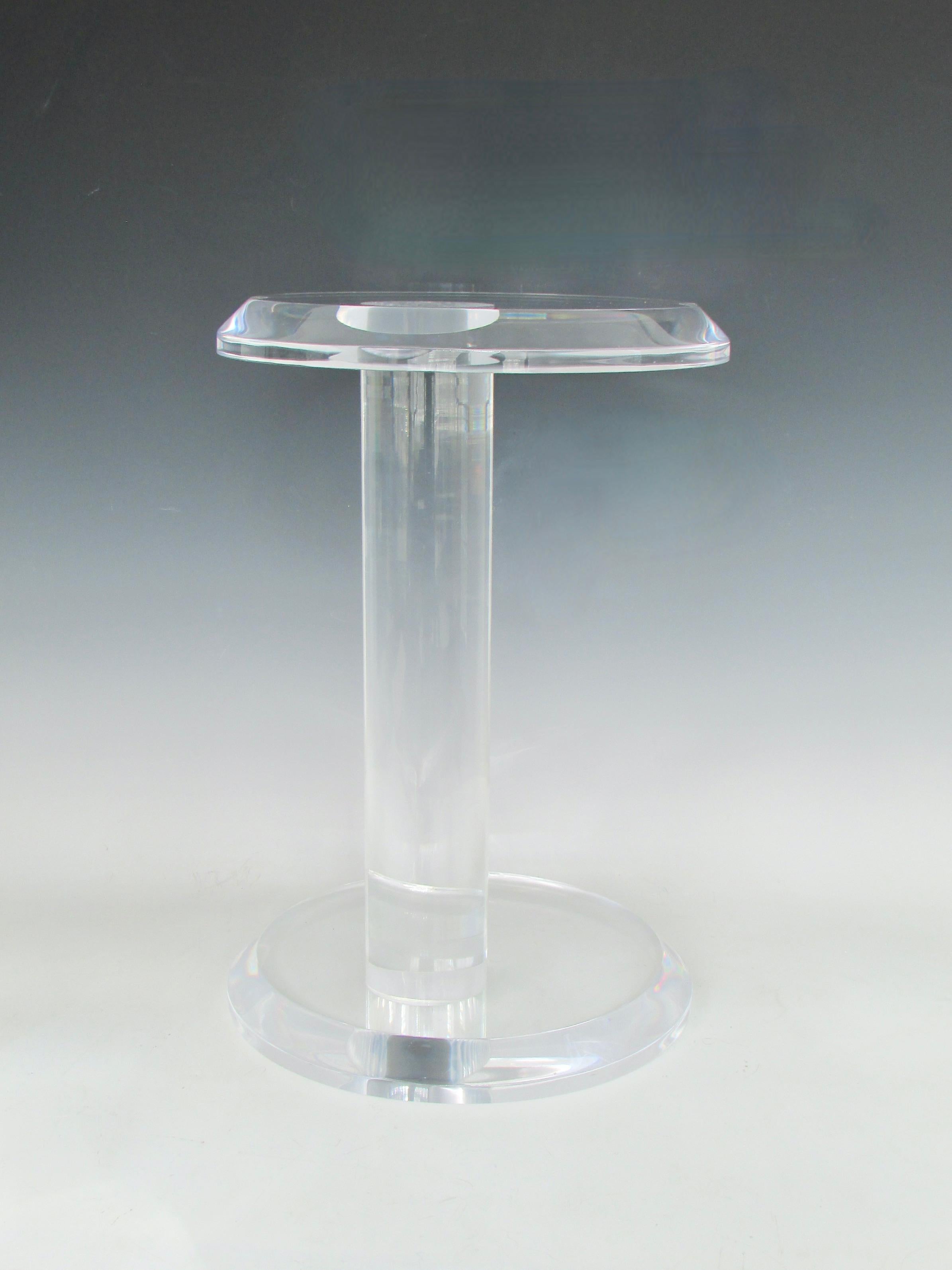 20th Century `Karl Springer Style Asymmetric Lucite Side Table For Sale