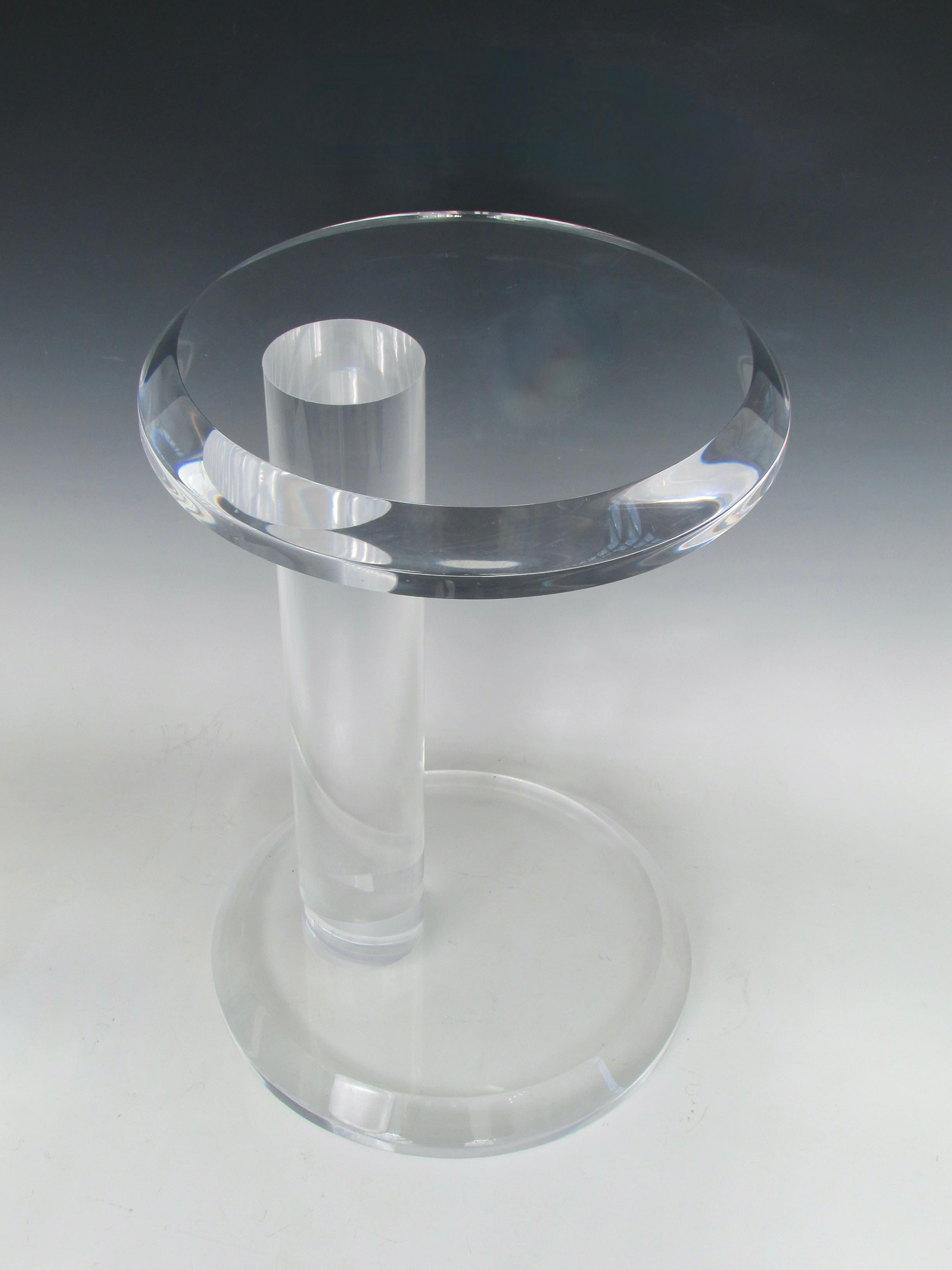 `Karl Springer Style Asymmetric Lucite Side Table For Sale 1