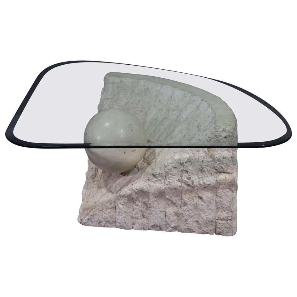 Massive Python Skin Ecthed Glass Coffee Table For Sale at 1stDibs