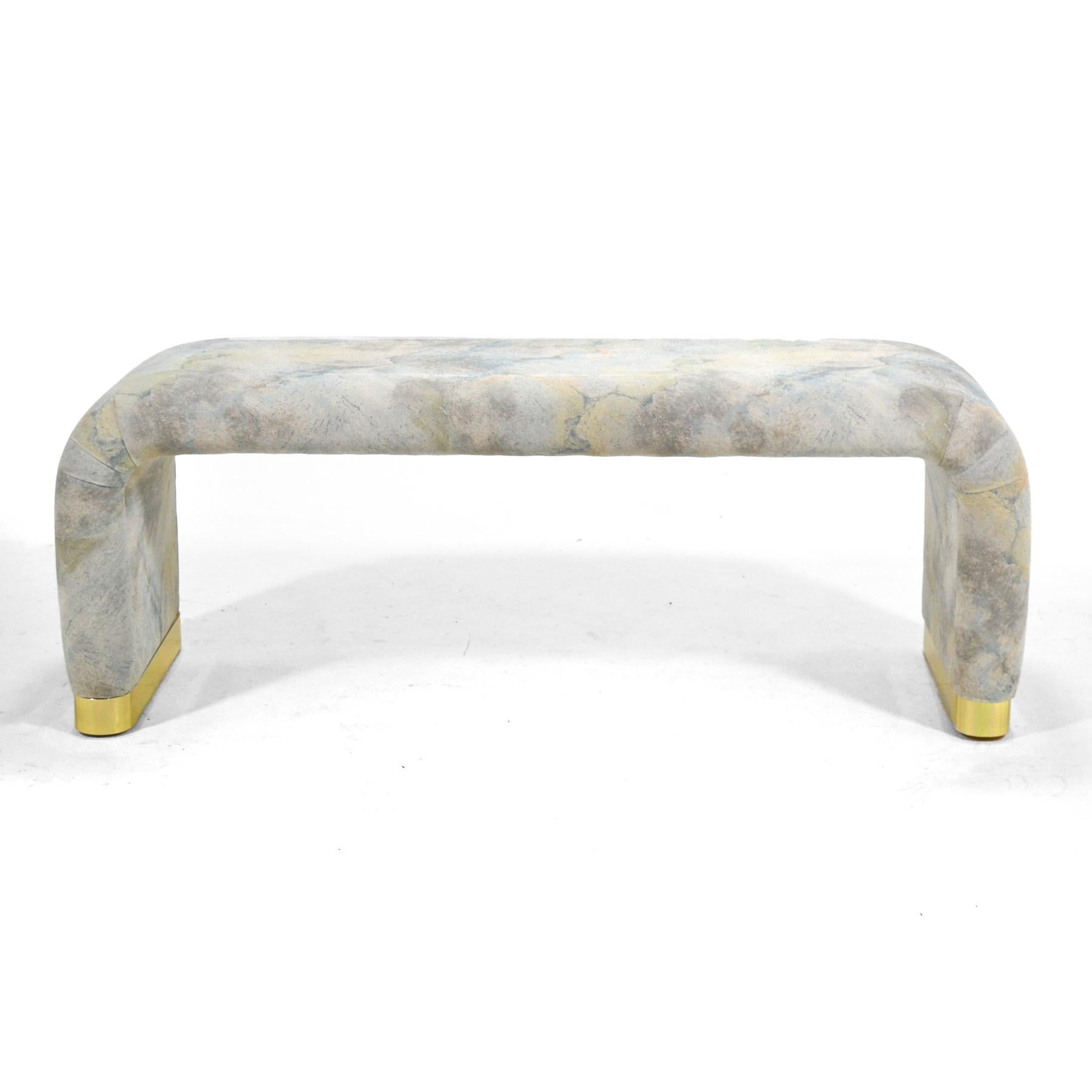 Karl Springer Style Bench In Good Condition For Sale In Highland, IN