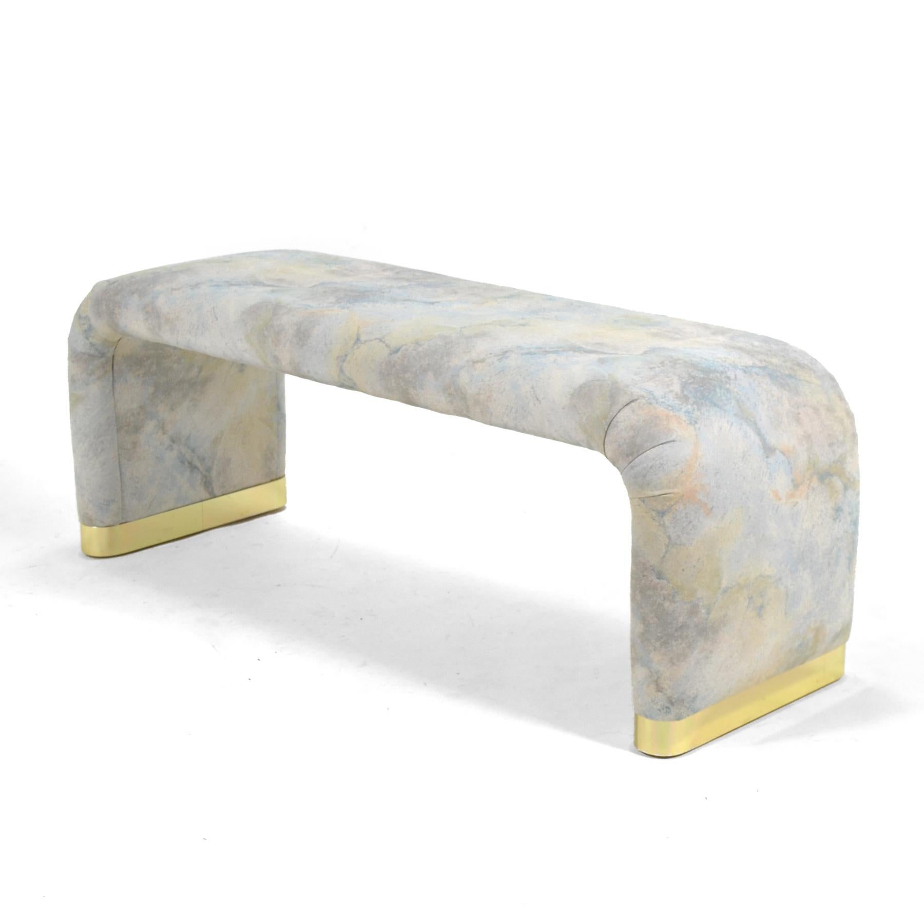 Late 20th Century Karl Springer Style Bench For Sale