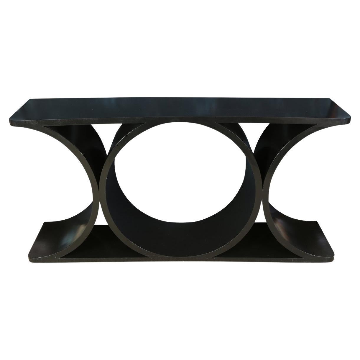 Karl Springer Style Schwarz Mid Century Konsolentisch