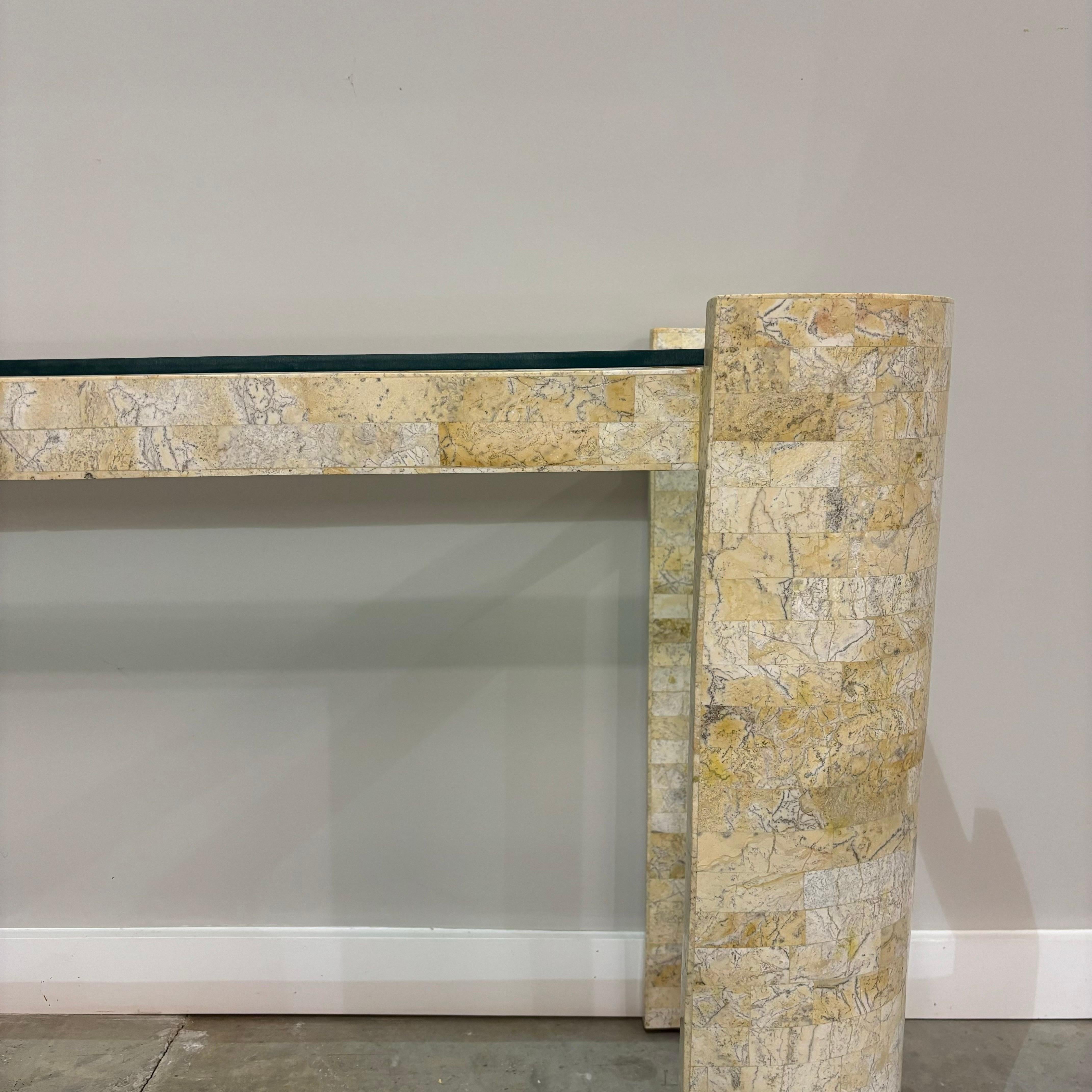 Karl Springer Style Console Table In Good Condition For Sale In Raleigh, NC