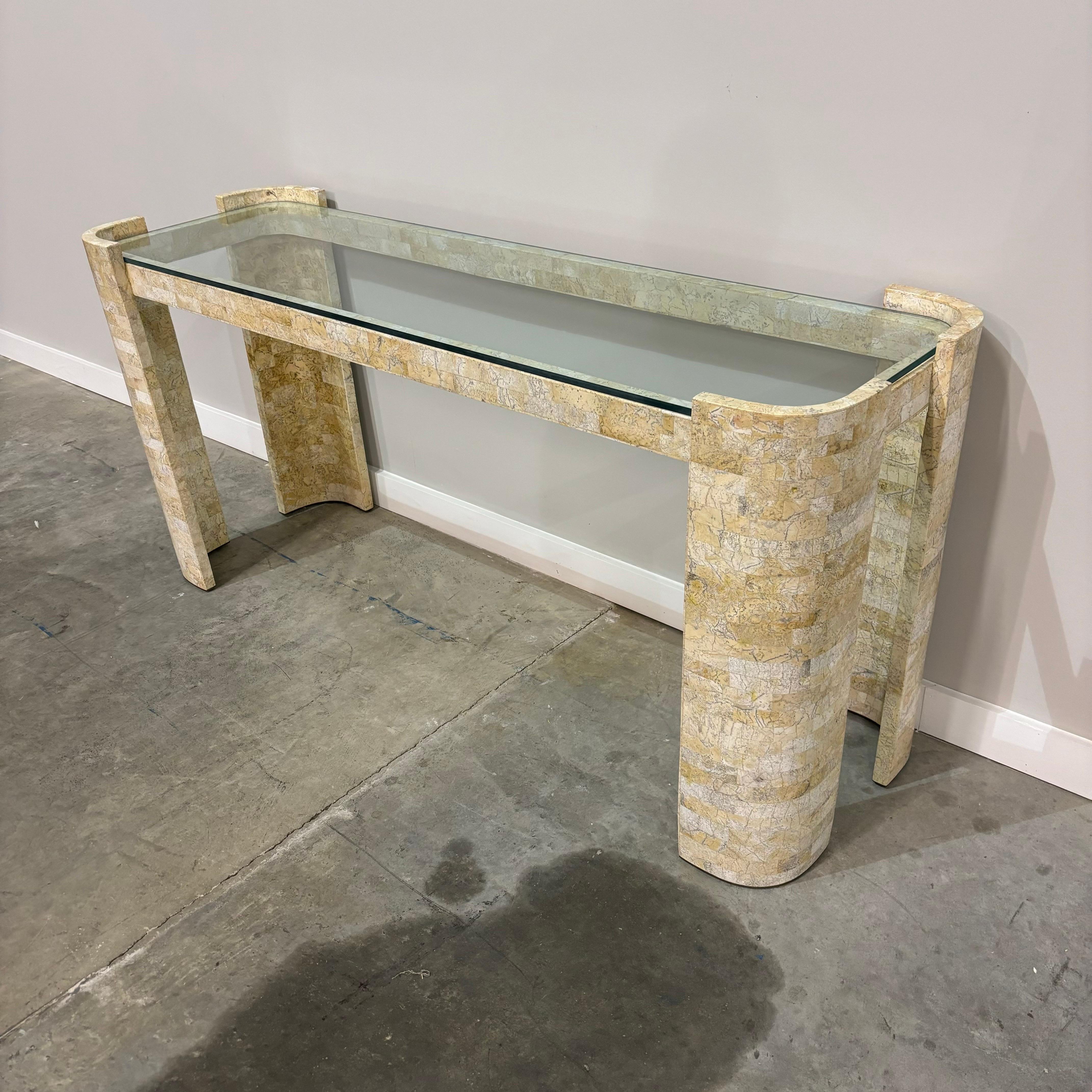 Late 20th Century Karl Springer Style Console Table For Sale