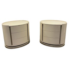 Retro Karl Springer Style Pair of bedside tables space Agedesign Modernism 1970's