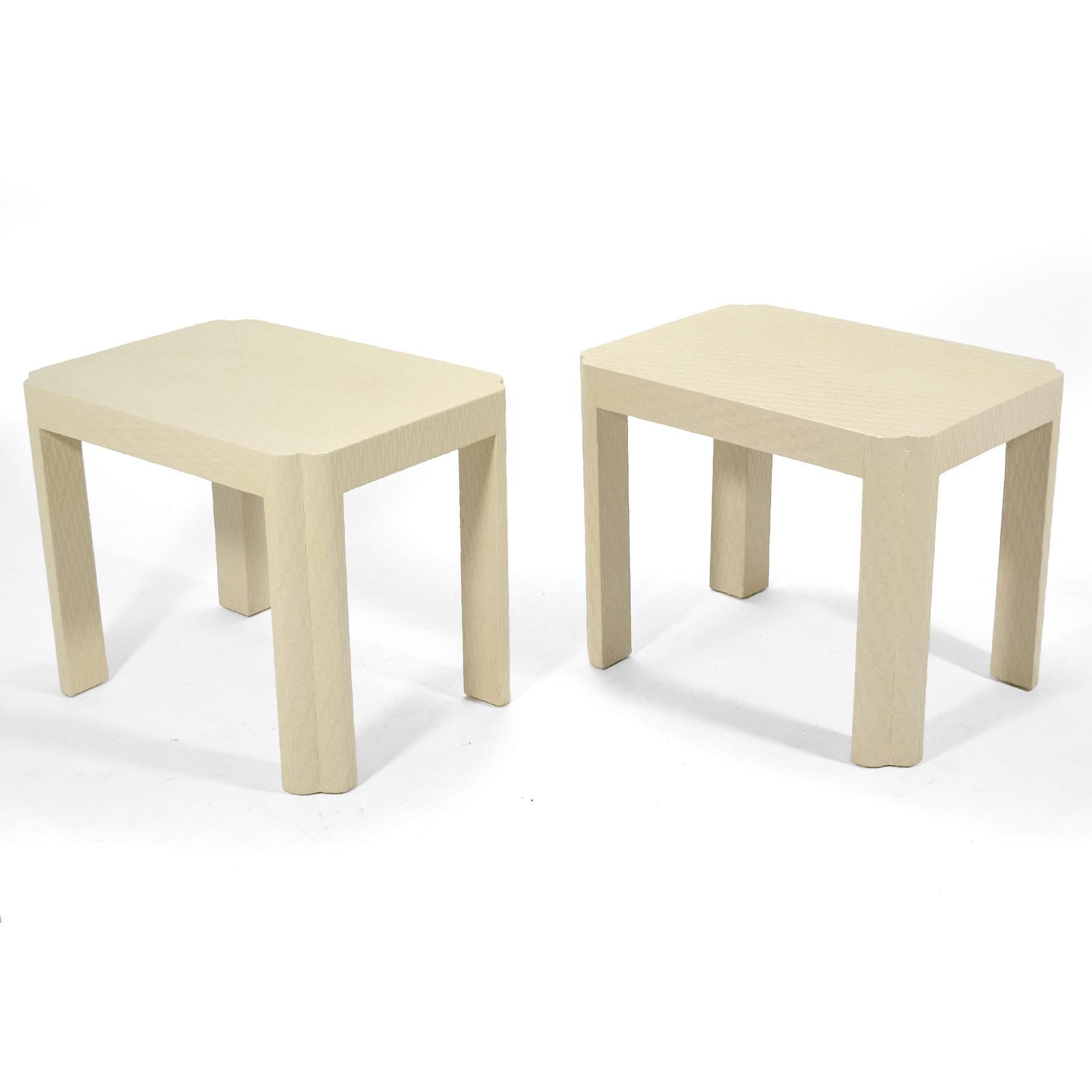 Karl Springer Style End Tables In Good Condition For Sale In Highland, IN