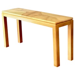 Karl Springer Style Faux Goatskin Lacquered Console Table
