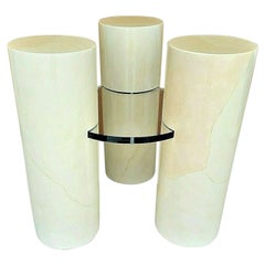 Vintage Karl Springer Style Faux Goatskin Lucite Dining Table Base or Display Stands