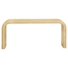 Karl Springer style Faux Goatskin Waterfall Console Table