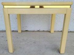 Karl Springer Style Faux Lacquered Goatskin Side End Table