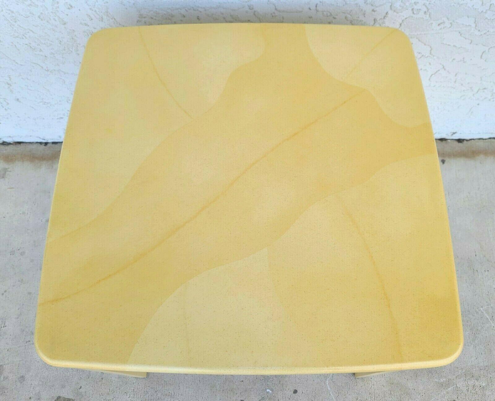 Mid-Century Modern Karl Springer Style Faux Lacquered Goatskin Side End Table For Sale