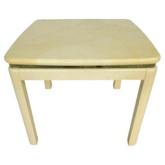 Used Karl Springer Style Faux Lacquered Goatskin Side End Table
