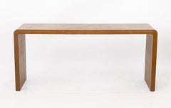 Karl Springer Style Faux Ostrich Leather Console Table
