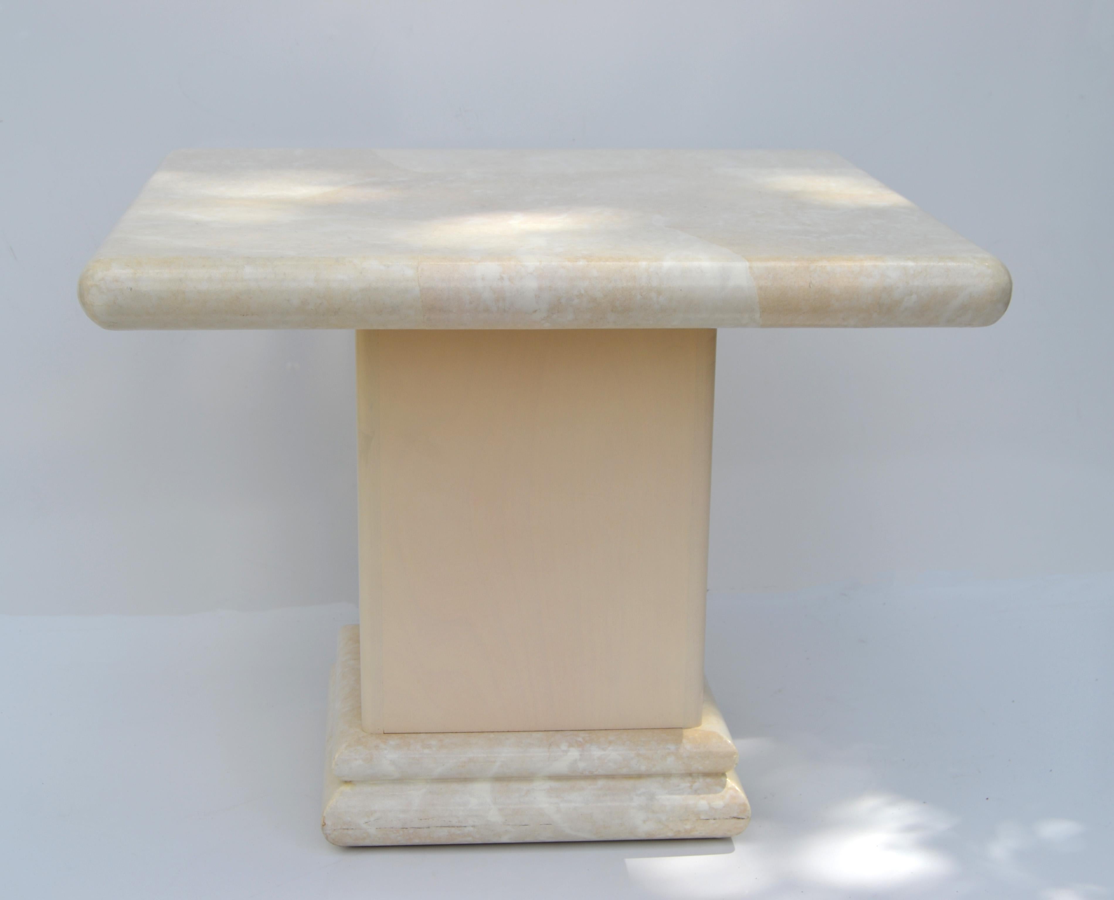 Mid-Century Modern Table basse rectangulaire en faux galuchat de style Karl Springer, moderne du milieu du siècle, 1980 en vente