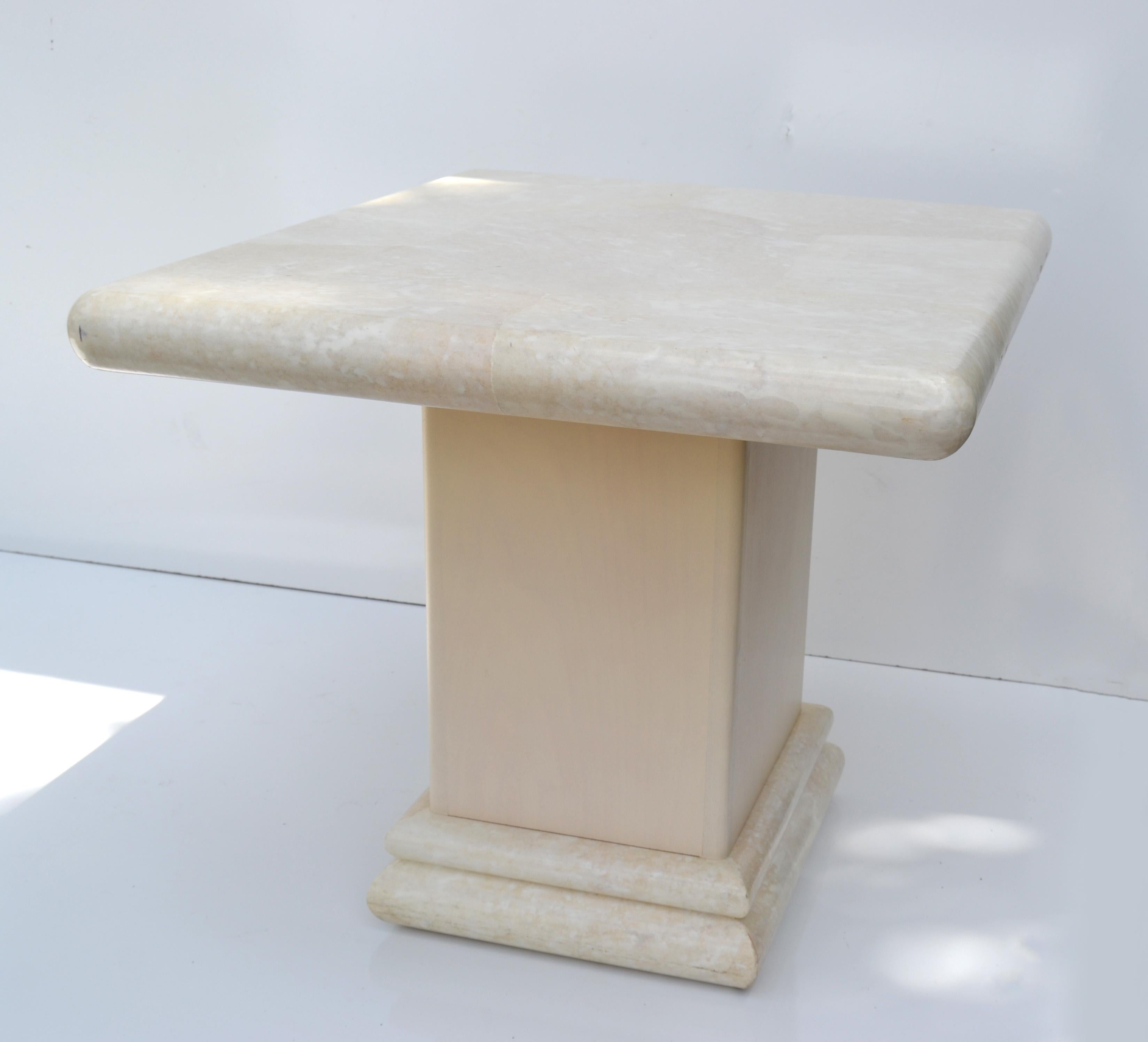 Fait main Table basse rectangulaire en faux galuchat de style Karl Springer, moderne du milieu du siècle, 1980 en vente