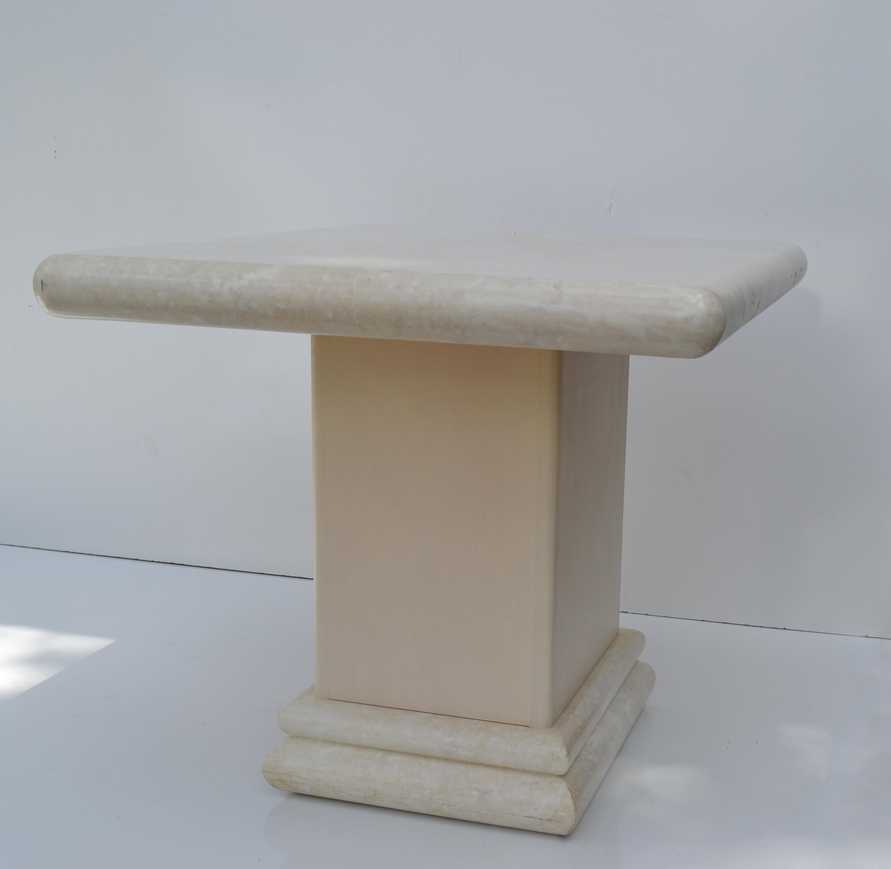 Laque Table basse rectangulaire en faux galuchat de style Karl Springer, moderne du milieu du siècle, 1980 en vente