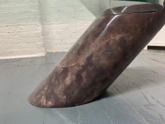 Karl Springer Style Goatskin Cantilevered Coffee Table