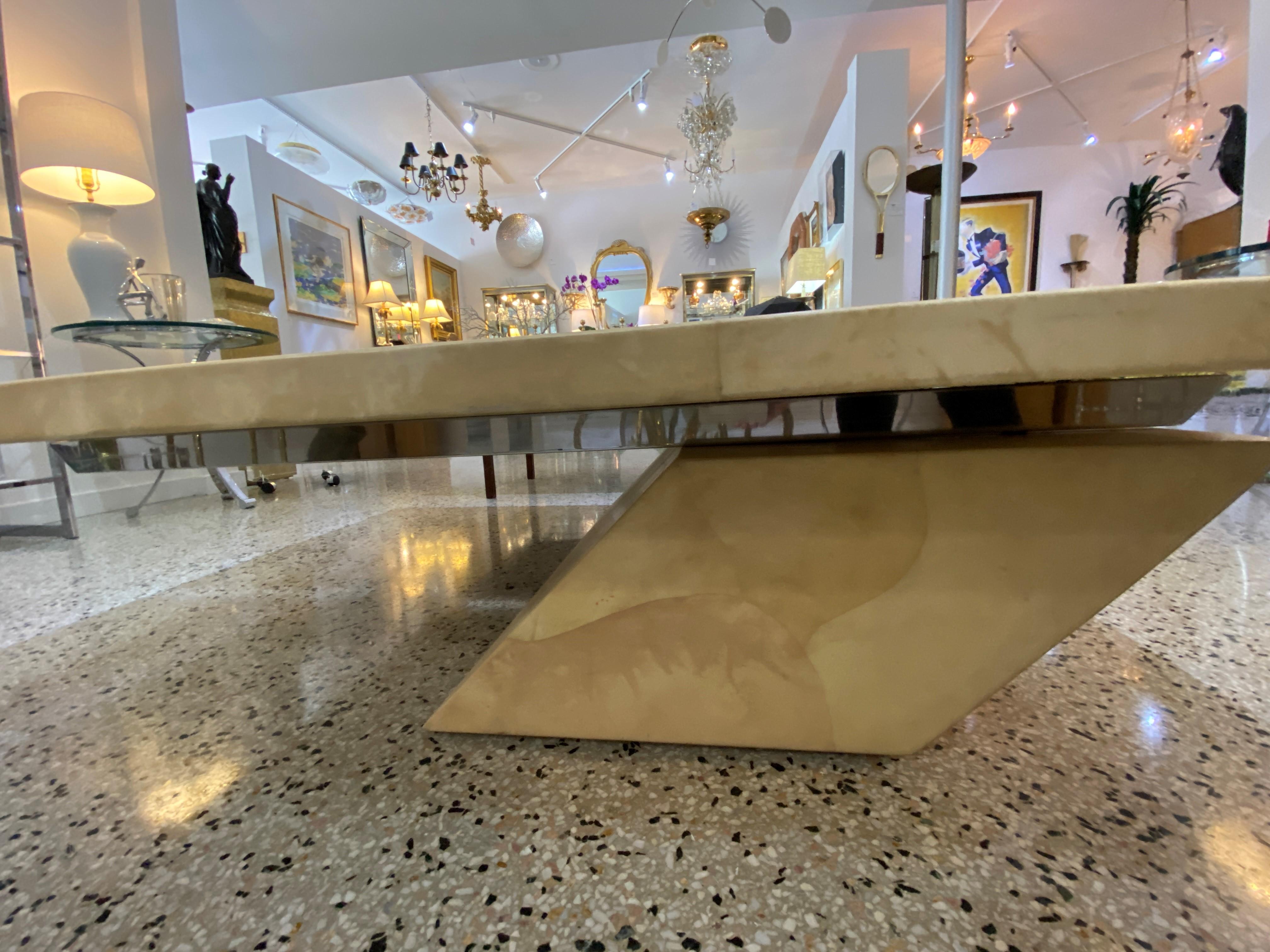 Karl Springer Style Goatskin Cocktail Table In Good Condition In West Palm Beach, FL
