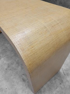 Console e console in Erba in stile Karl Springer  Coppia di tavolini per Ernest C. Masi