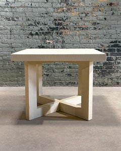 Karl Springer Style Grasscloth Dining Table, 1970