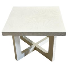 Table à manger en toile de gazon de style Karl Springer, 1970