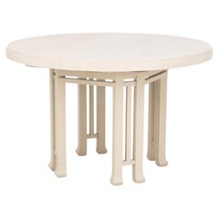 Karl Springer Style Grasscloth Dining Table