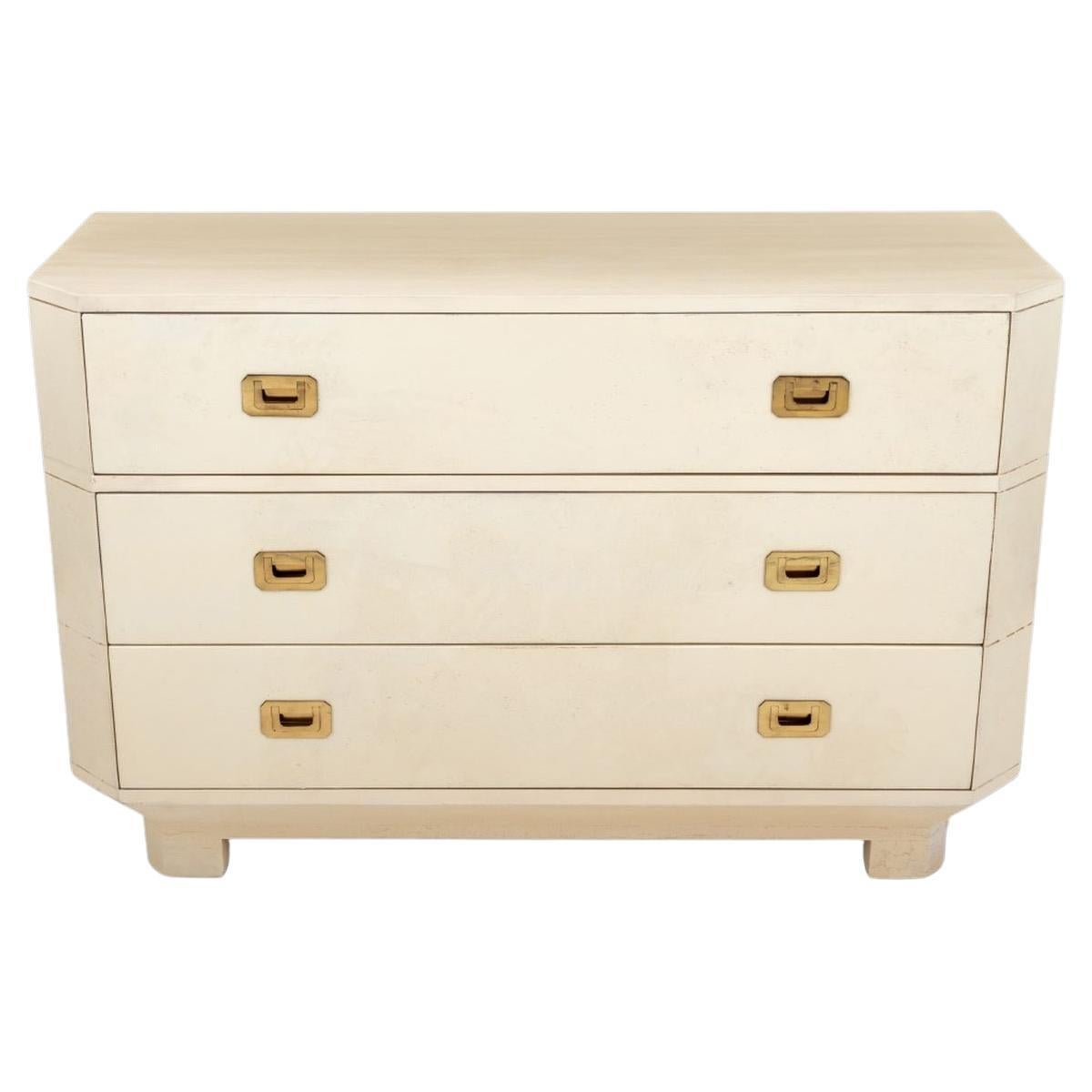 Karl Springer Style Grasscloth Wrapped Dresser