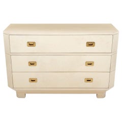 Karl Springer Style Grasscloth Wrapped Dresser