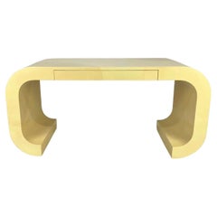 Bureau en parchemin laqué de style Karl Springer