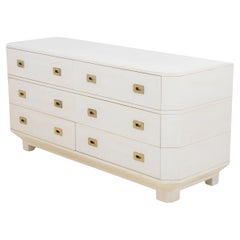 Karl Springer Style Lacquered Grasscloth Chest