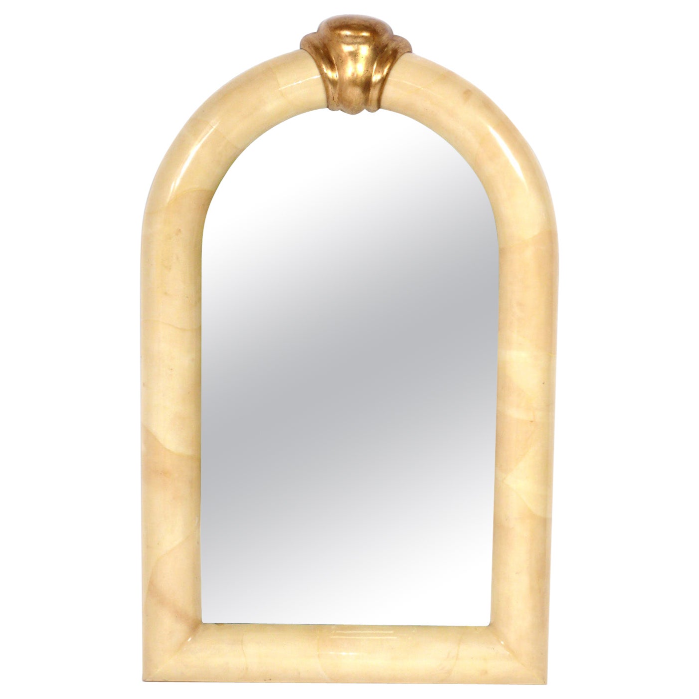 Karl Springer Style Large Scale Goatskin Mirror