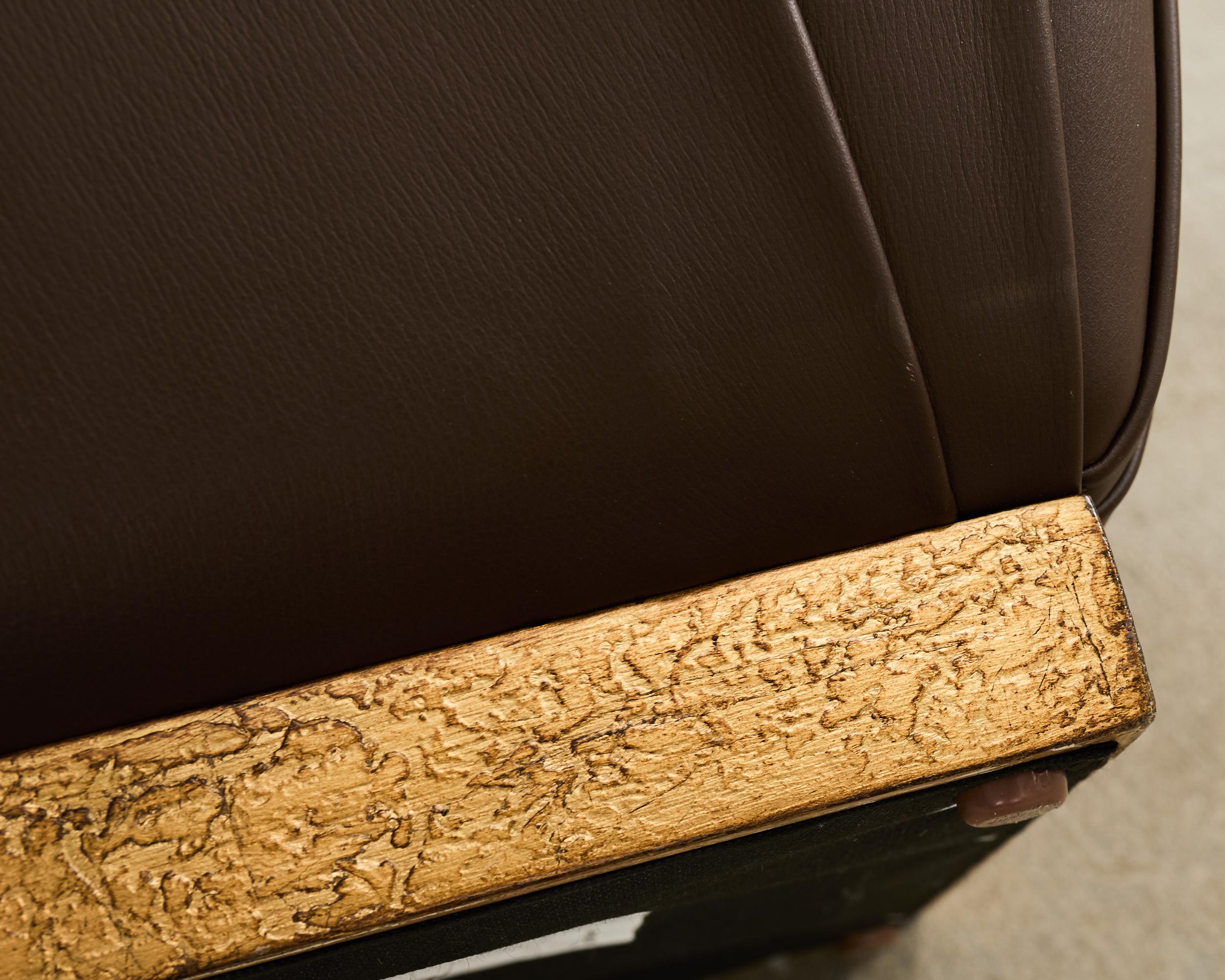Tabouret Pouf en cuir de style Karl Springer en vente 5