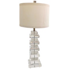 Lucite-Lampe im Karl Springer-Stil