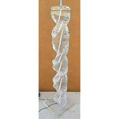 Karl Springer Style Lucite Stacked Helix Floor Lamp