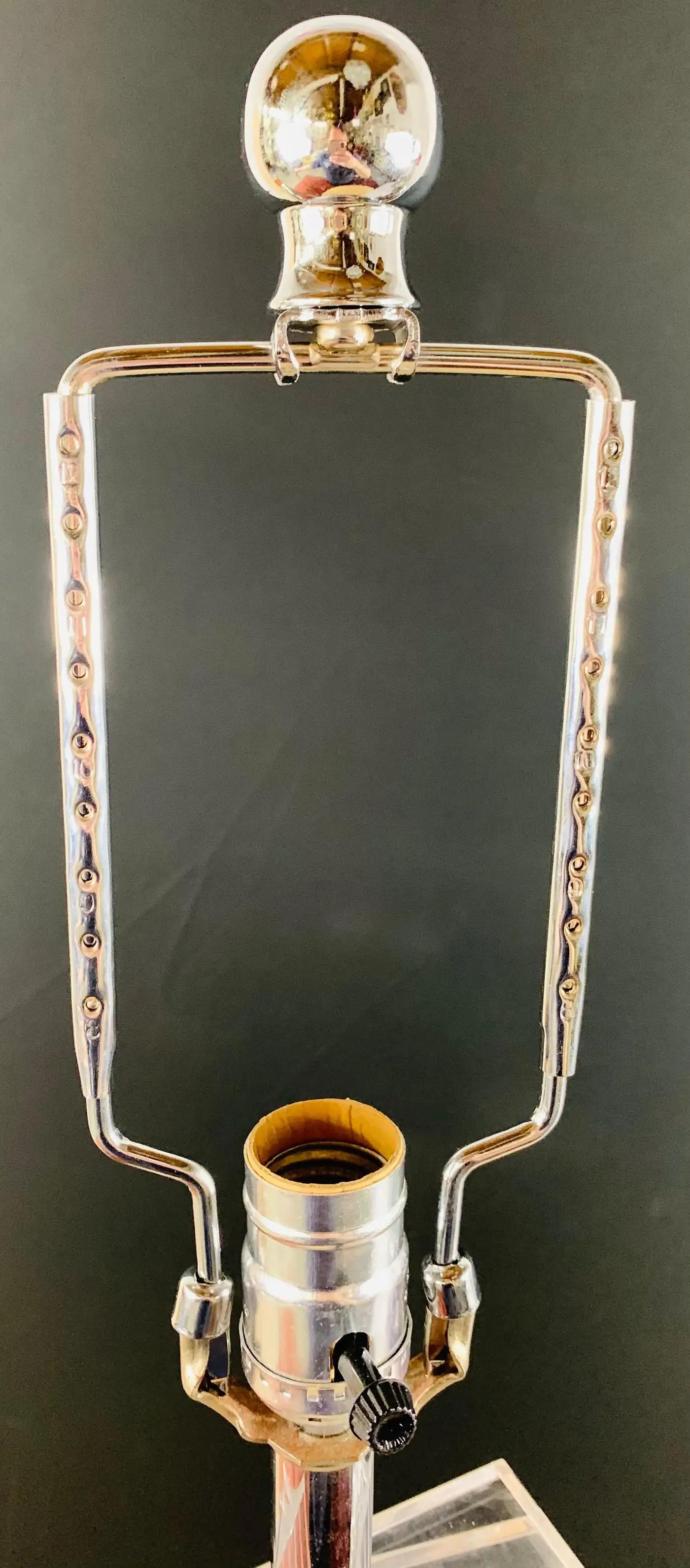 Mid-Century Modern Karl Springer Style MCM Stacked Lucite Table Lamp 