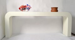 Karl Springer Style Mid-Century Modern Textured Console Table, 1980