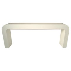 Karl Springer Style Mid-Century Modern Textured Console Table, 1980
