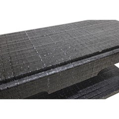 Karl Springer Style Mid Century Raffia Schwarz Konsolen