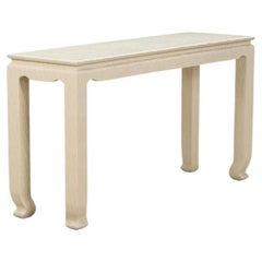 Karl Springer Style Ming Linen Console Table