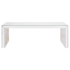 Karl Springer Style Mirror Waterfall Console Table