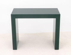 Karl Springer Style Modern Green Lacquered Console Table