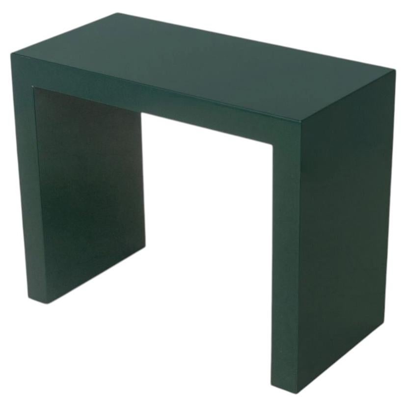 Karl Springer Style Modern Green Lacquered Console Table