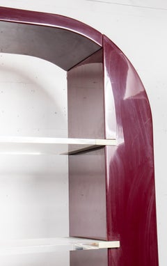 Karl Springer Style Modern Lacquer and Chrome Display Étagère Cabinet