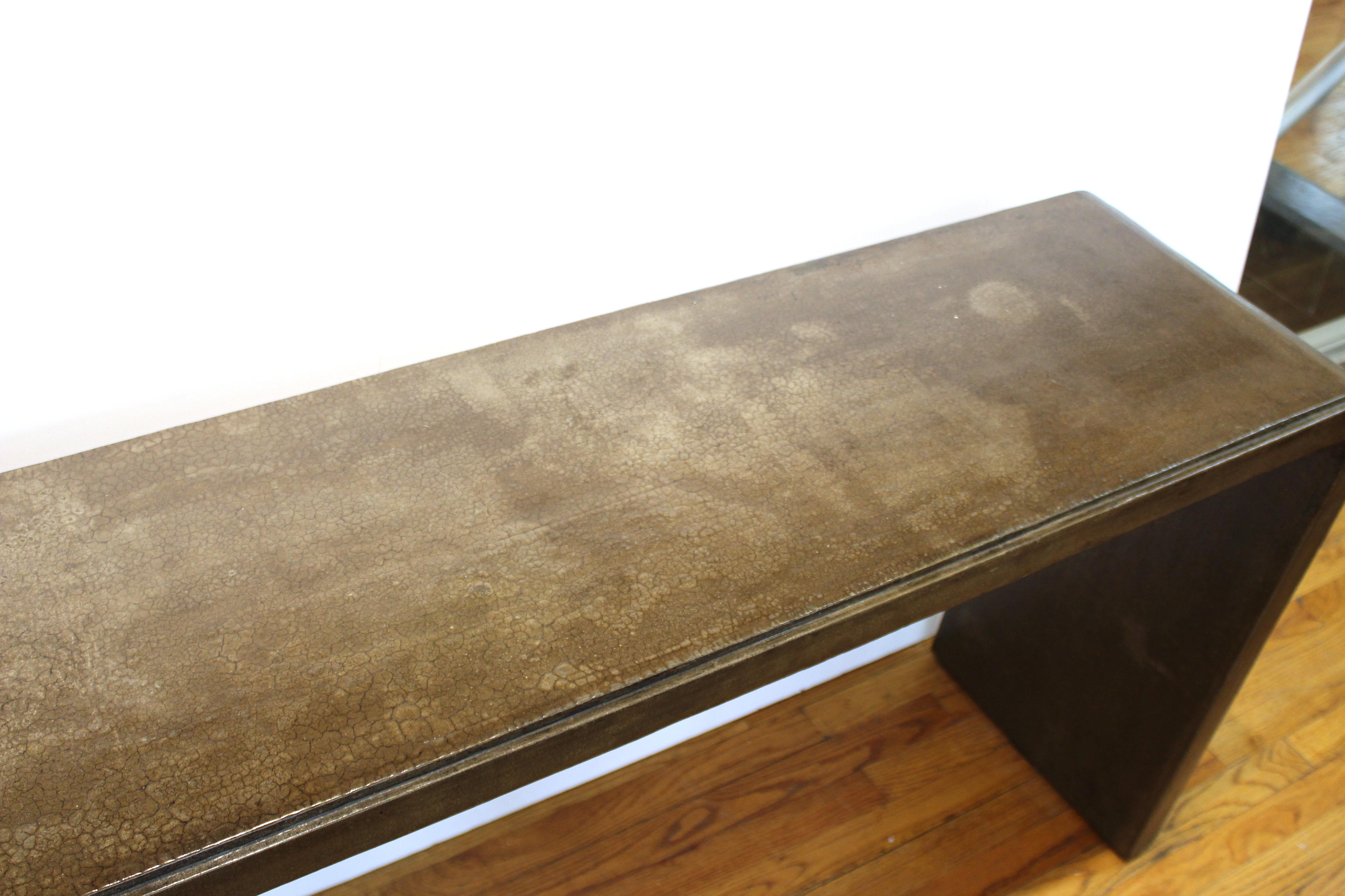 American Karl Springer Style Modern Lacquered Console Table