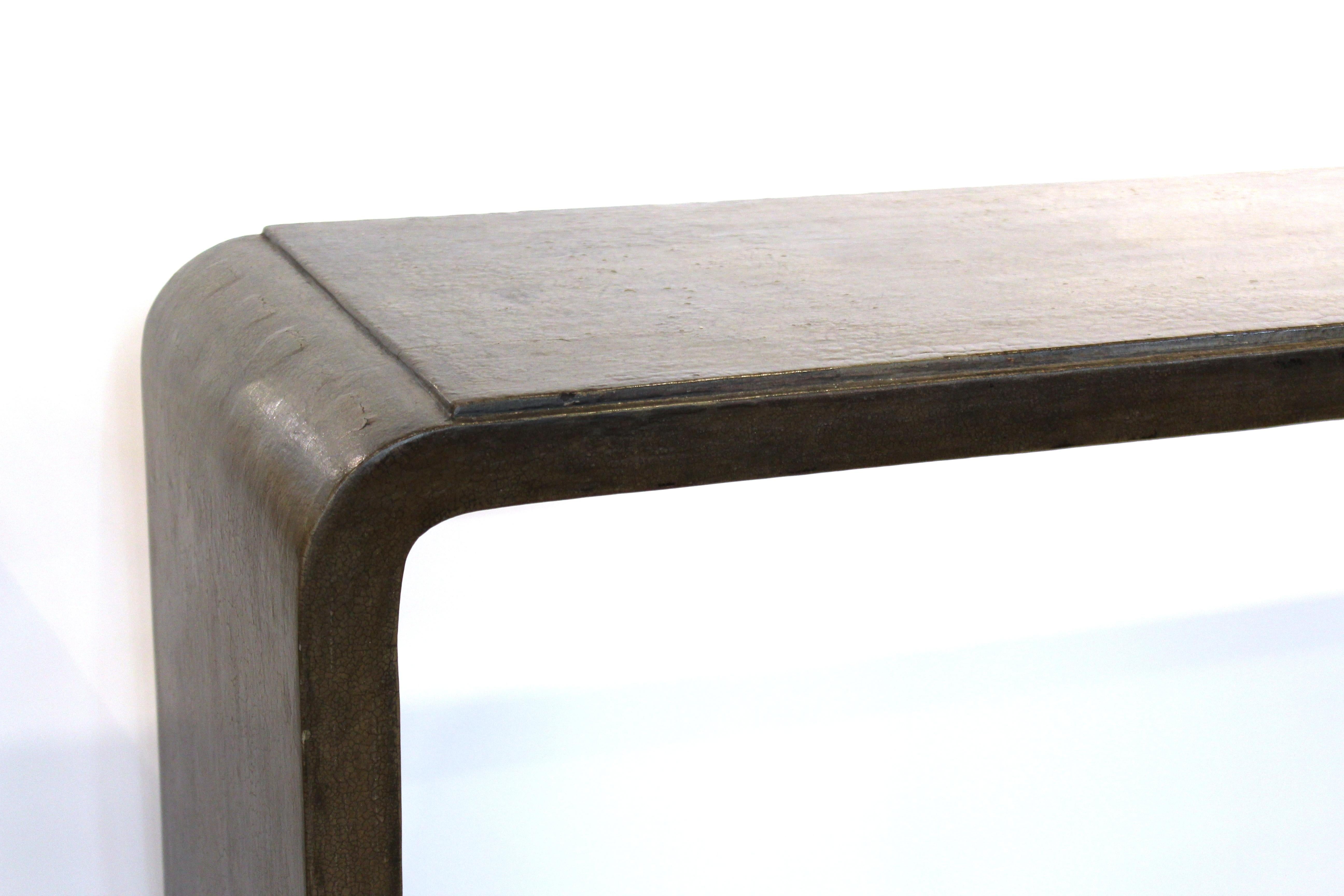 Karl Springer Style Modern Lacquered Console Table In Good Condition In Astoria, NY