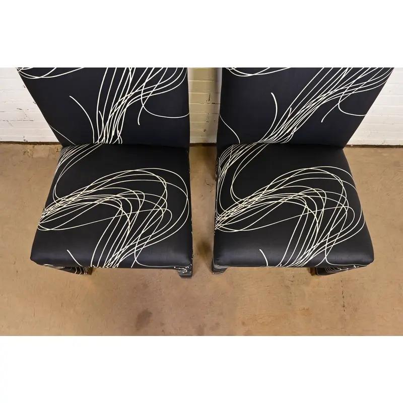 Sedie da pranzo moderne Parsons imbottite in stile Karl Springer, coppia in vendita 1