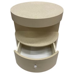 Karl Springer Style Modern Raffia Side Table